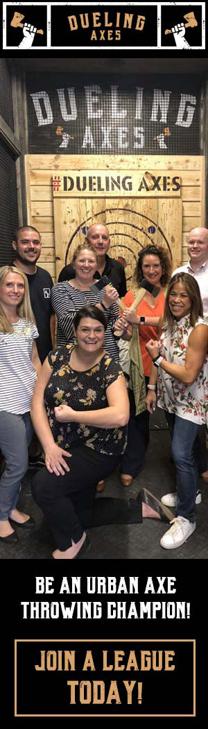 Dueling Axes - Join a League Today and be an Urban Axe Throwing Champion