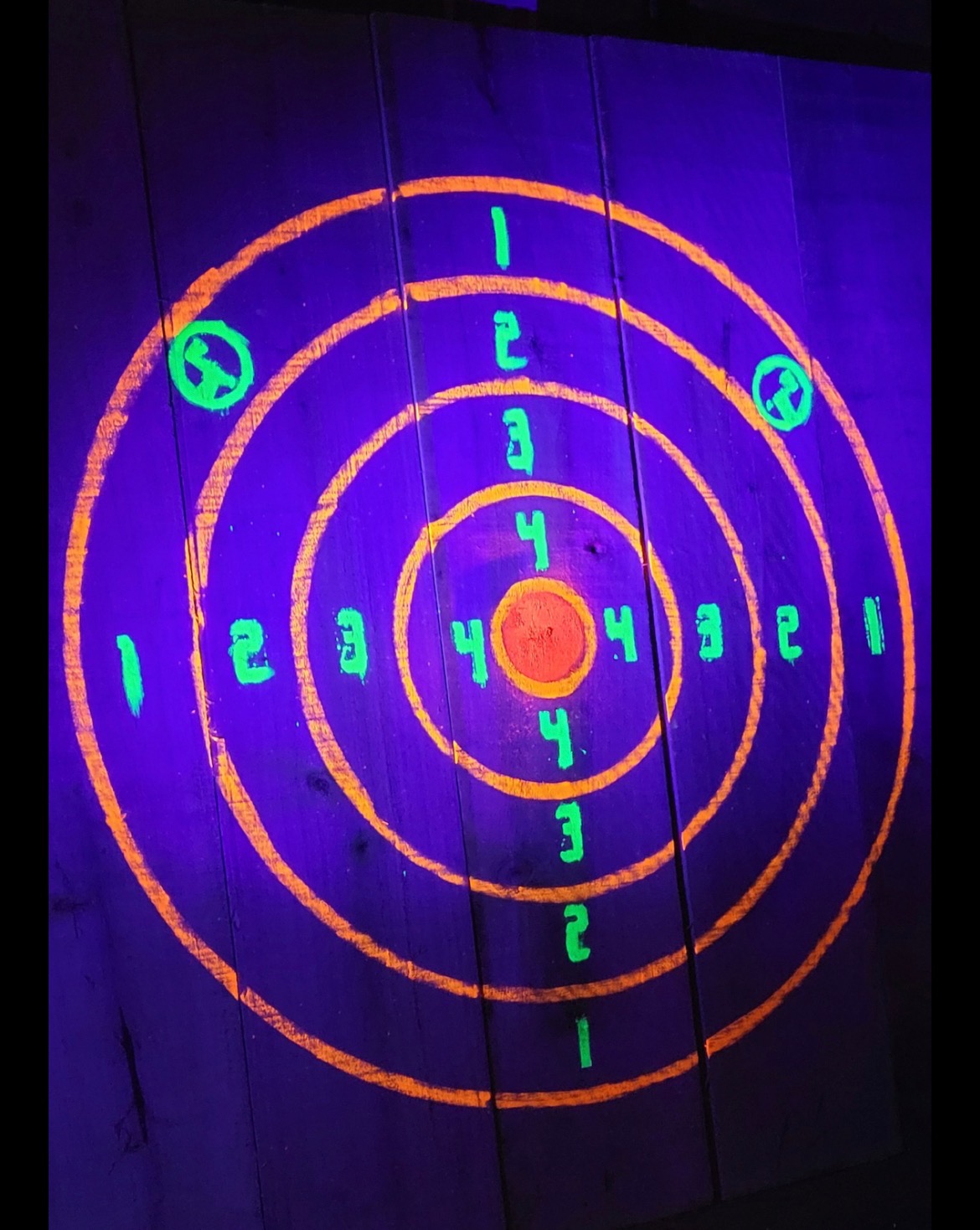 Glowing Axe Throwing Target