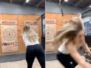 Axe Throwing Viral Video Screenshot